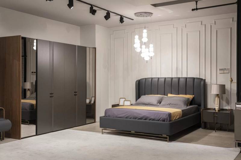 JVmoebel Schlafzimmer-Set Schlafzimmer Set Bett 2x Nachttisch Kleiderschrank Schminktisch mit, Made in Europa von JVmoebel