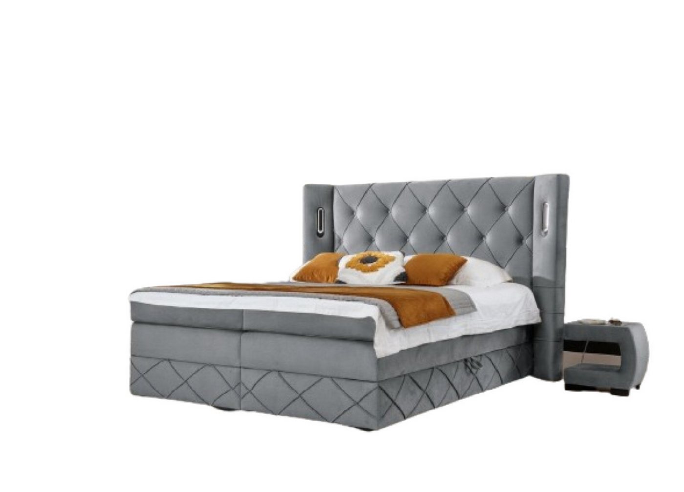 JVmoebel Schlafzimmer-Set Schlafzimmer Set Bett 2x Nachttisch Modern Komplett Luxus Möbel Holz, (3-St., Bett / 2x Nachttische), Made in Europa von JVmoebel