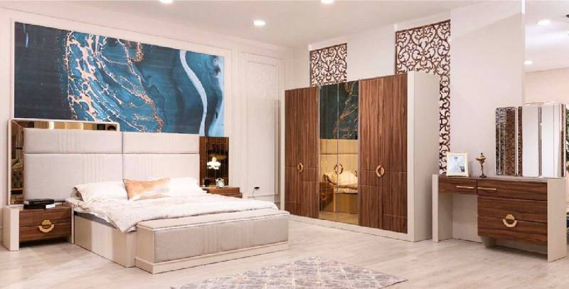 JVmoebel Schlafzimmer-Set Schlafzimmer Set Doppelbett 2x Nachttische Neu Einrichtung, (3-tlg., Bett, 2x-Nachttische), Made in Europa von JVmoebel