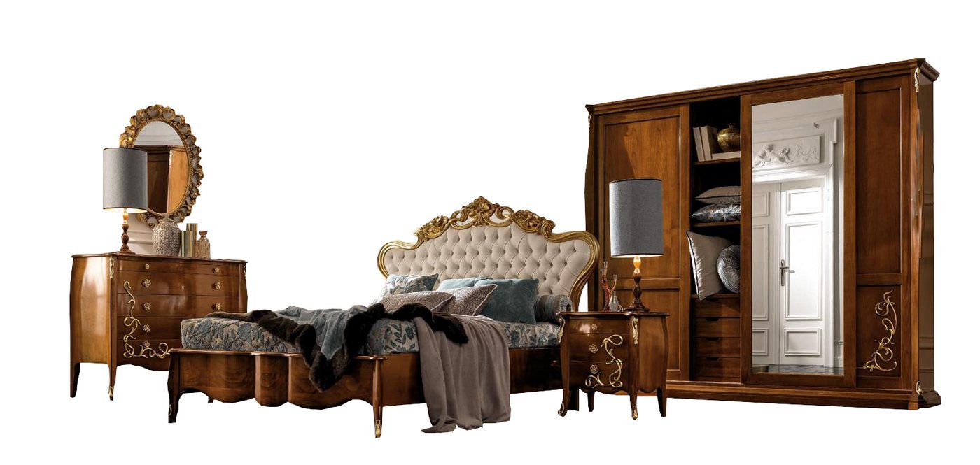 JVmoebel Schlafzimmer-Set Schlafzimmer Set Hotel Design Luxus Bett Nachttisch Kommode Möbel, Made in Europa von JVmoebel