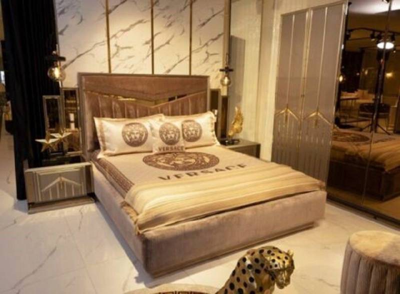 JVmoebel Schlafzimmer-Set Schlafzimmer Set Luxus Gruppe Garnitur Neu Bett 2x Nachttisch 3 tlg., Made in Europa von JVmoebel