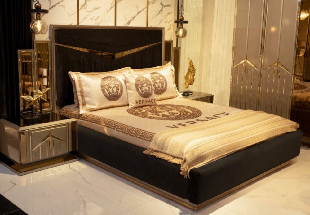 JVmoebel Schlafzimmer-Set Schlafzimmer Set Luxus Gruppe Garnitur Neu Bett 2x Nachttisch 3 tlg., Made in Europa JVmoebel Schlafzimmer-Set Schlafzimmer Set Luxus Gruppe Garnitur Neu Bett 2x Nachttisch 3 tlg., Made in Europa von JVmoebel