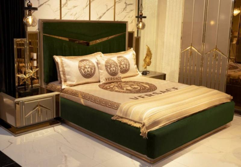 JVmoebel Schlafzimmer-Set Schlafzimmer Set Luxus Gruppe Garnitur Neu Bett 2x Nachttisch 3 tlg., Made in Europa von JVmoebel