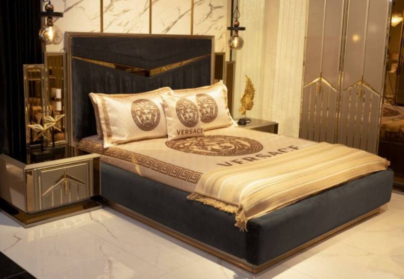 JVmoebel Schlafzimmer-Set Schlafzimmer Set Luxus Gruppe Garnitur Neu Bett 2x Nachttisch 3 tlg., Made in Europa von JVmoebel