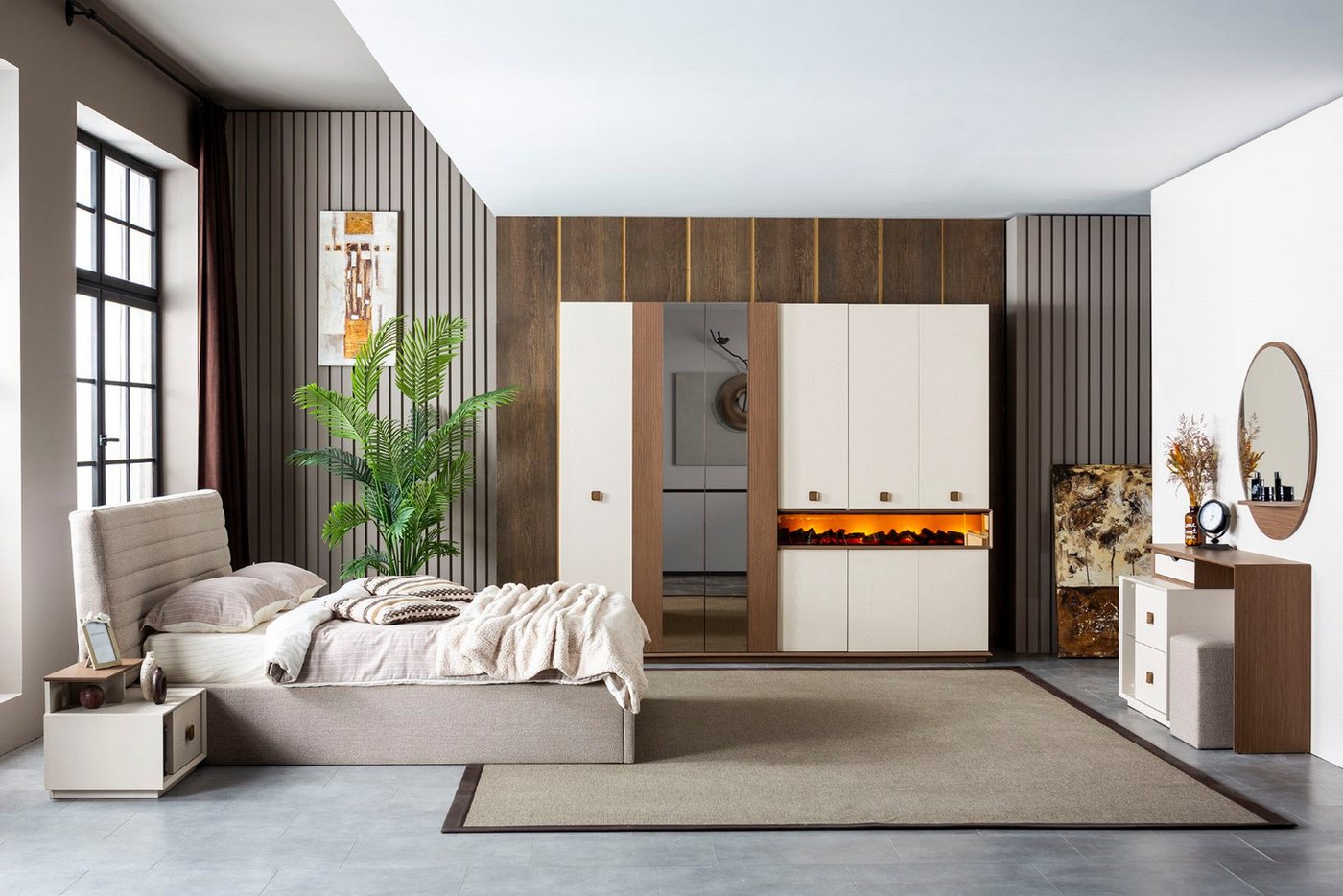 JVmoebel Schlafzimmer-Set Schlafzimmer-Set Weiß aus Holz – Stilvolle Möbel für Ihr Zuhause, (6-tlg), Made in Europe von JVmoebel