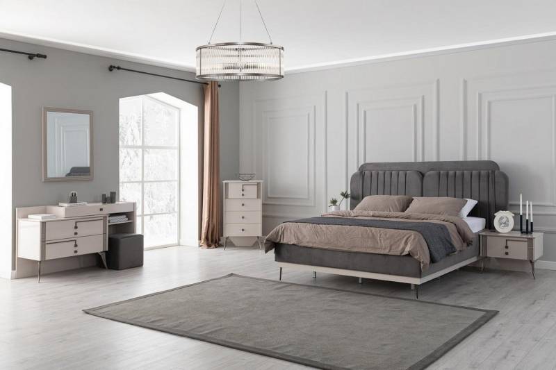 JVmoebel Schlafzimmer-Set Schlafzimmer Set inklusive 2 Nachttischen, 7 Teile Möbel, (7-tlg., Schlafzimmer-Set 7tlg), Made in Europa von JVmoebel