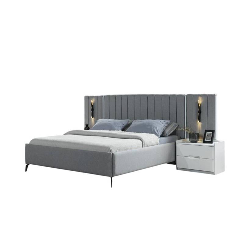 JVmoebel Schlafzimmer-Set Schlafzimmer-Set mit Bett & 2 Nachttischen Luxus Möbel Einrichtung, (3-tlg., Bett, 2x Nachttische), Made in Europe von JVmoebel