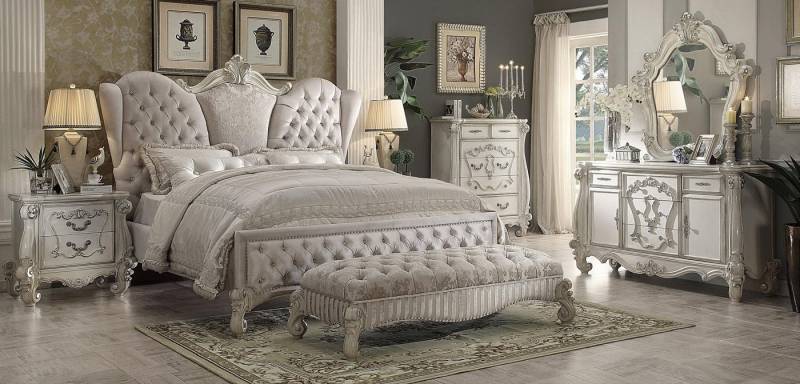 JVmoebel Schlafzimmer-Set Schlafzimmermöbel Set: Bett, 2 Nachttische, Hocker, Kommode & Spiegel, Made in Europa JVmoebel Schlafzimmer-Set Schlafzimmermöbel Set: Bett, 2 Nachttische, Hocker, Kommode & Spiegel, Made in Europa von JVmoebel