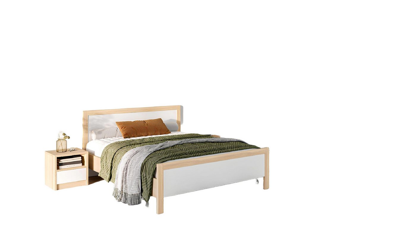 JVmoebel Schlafzimmer-Set Weiße Schlafzimmer Möbel Luxus Bett Nachttische Großer Kleiderschrank, (4-St., 1x Bett + 2x Nachttische + 1x Kleiderschrank), Made in Europa von JVmoebel