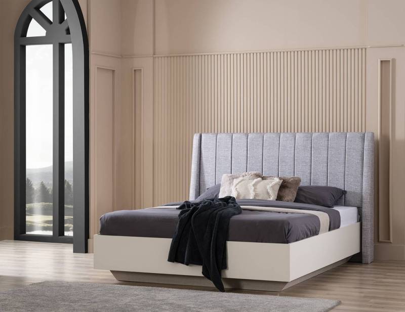 JVmoebel Schlafzimmer-Set Weißes Holz-Bett Set 3tlg. mit Nachttischen für das Schlafzimmer, (Bett / Nachttische), Made in Europa von JVmoebel