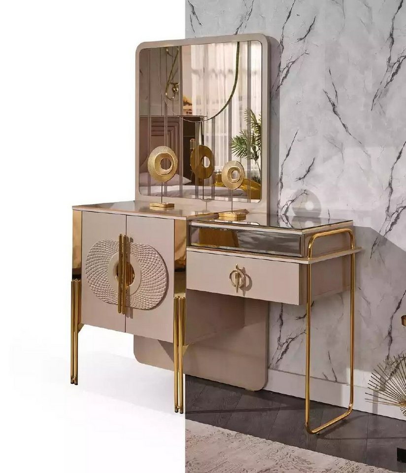 JVmoebel Schminktisch Beiger Holz Schminktisch - Eleganter Konsolentisch (1-St), Made in Europa von JVmoebel