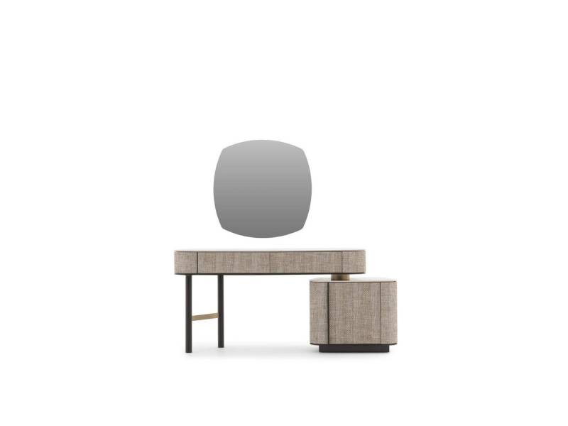 JVmoebel Schminktisch Eleganter Beiger Schminktisch aus Holz mit großem Spiegel und Stauraum (Schminktisch, Spiegel), Made in Europe von JVmoebel