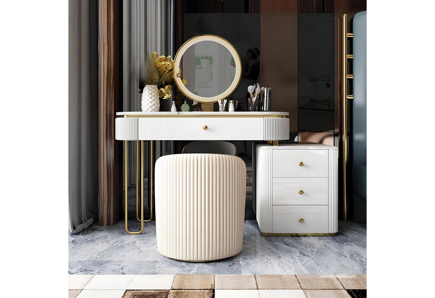 JVmoebel Schminktisch Eleganter Kosmetiktisch mit Spiegelfunktion und Stauraum, Made in Europa von JVmoebel
