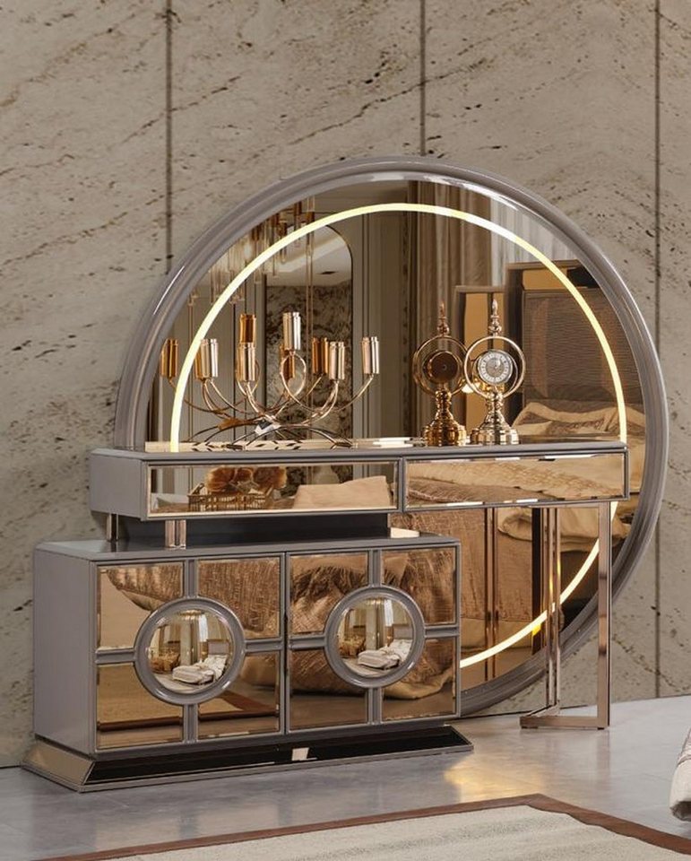 JVmoebel Schminktisch Eleganter Schminktisch aus Holz in Gold mit modernem Design (1-St., Schminktisch), Made in Europa von JVmoebel