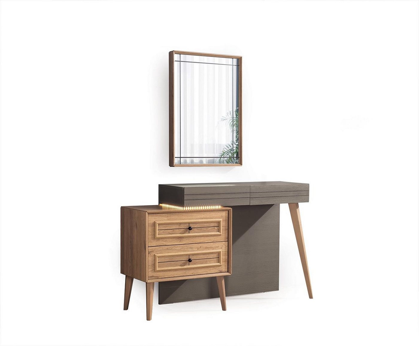 JVmoebel Schminktisch Elegantes Schlafzimmer-Design modern mit Spiegel und Stauraum (2-St., Schminktisch/Spiegel), Made in Europa von JVmoebel