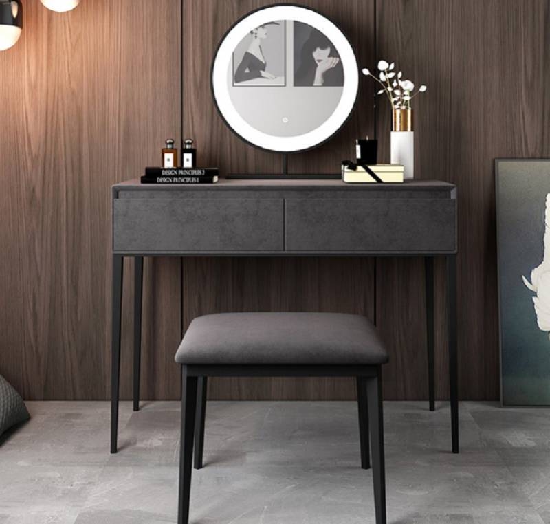 JVmoebel Schminktisch Grauer Schminktisch Designer Frisiertisch Schubladen Kosmetikkommode (1-St., Nur Schminktisch), Made in Europa von JVmoebel