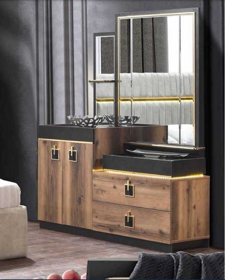 JVmoebel Schminktisch Luxuriöser Schminktisch mit integriertem Spiegel (2-St., Schminktisch mit Spiegel), Made in Europa von JVmoebel