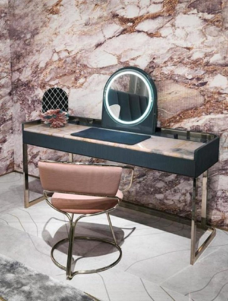 JVmoebel Schminktisch Schlafzimmer Möbel Schminktisch Designer Schminktstuhl Luxus Holzmöbel (2-St., 2x Schminkstuhl), Made in Europa von JVmoebel