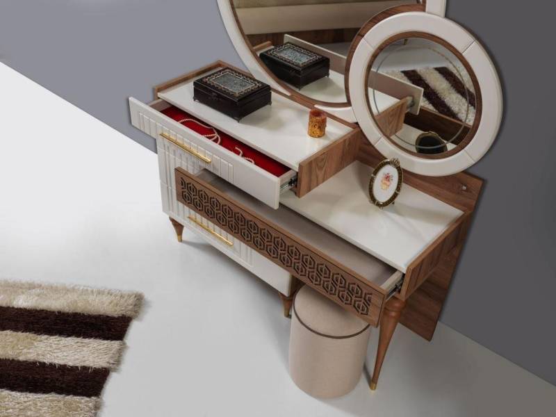 JVmoebel Schminktisch Schlafzimmer Set Kommode Mit Spiegel Garnitur Holz Gruppe Möbel neu, Made in Europa von JVmoebel