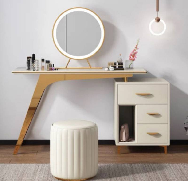 JVmoebel Schminktisch Spiegel Hocker Komplett Set Kommode Schlafzimmer Modern Neu, Made in Europa von JVmoebel