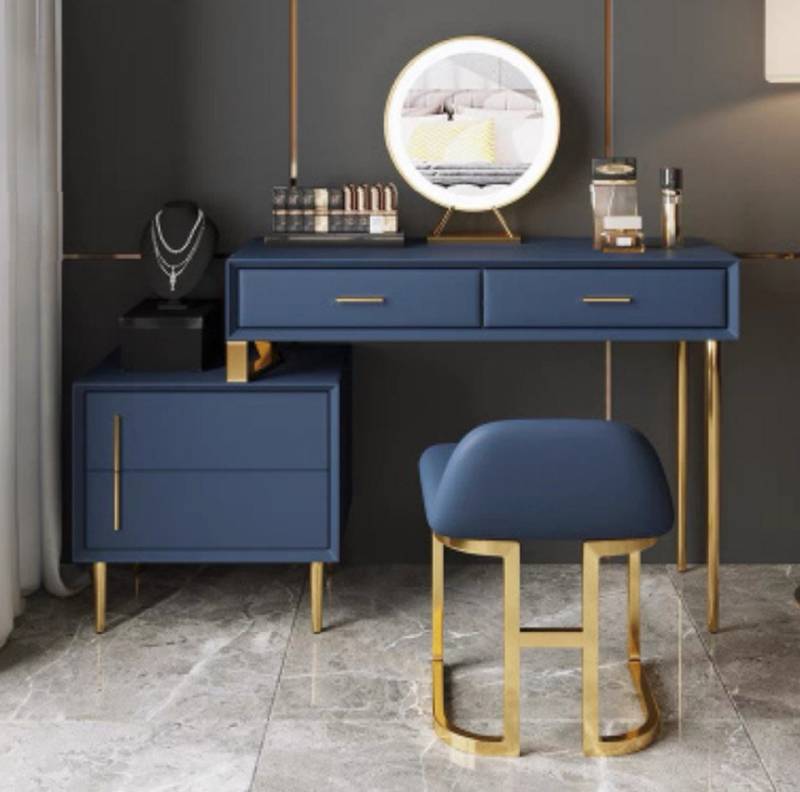 JVmoebel Schminktisch Spiegel Hocker Komplett Set Kommode Schlafzimmer Modern Neu, Made in Europa von JVmoebel