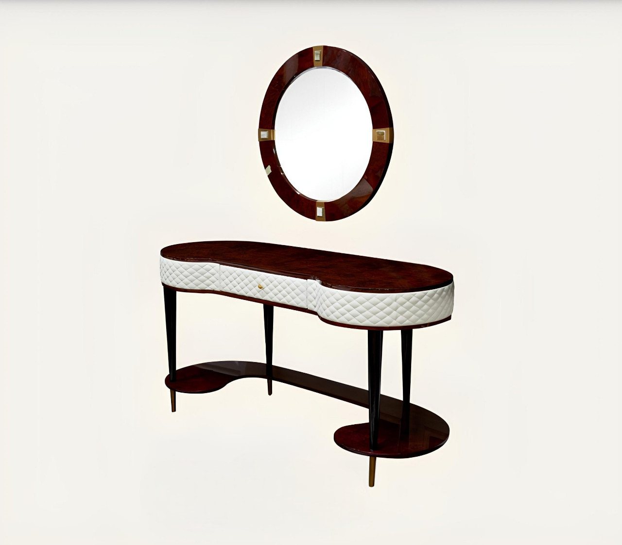 JVmoebel Schminktisch Luxus Spiegel Konsole Kommode Schlafzimmer Möbel Deko (2 tlg.Set (Schminktisch + Spiegel), Made in Europa von JVmoebel