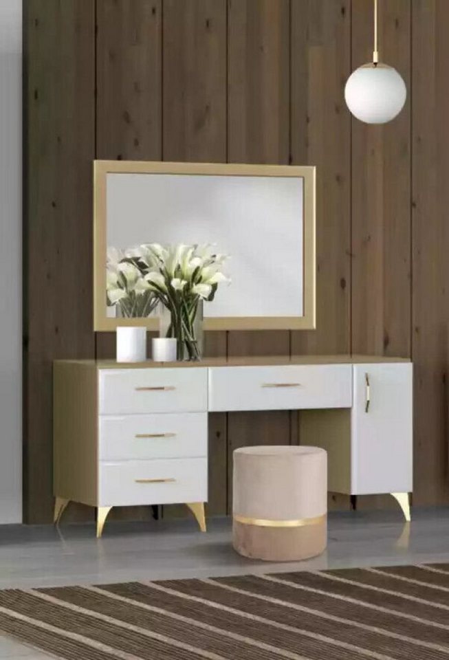 JVmoebel Schminktisch Spiegel Schlafzimmer Möbel Design Set Neu Holz Dekor (2-St., 1x Schminktisch + 1x Spiegel ohne Hocker), Made in Europa von JVmoebel