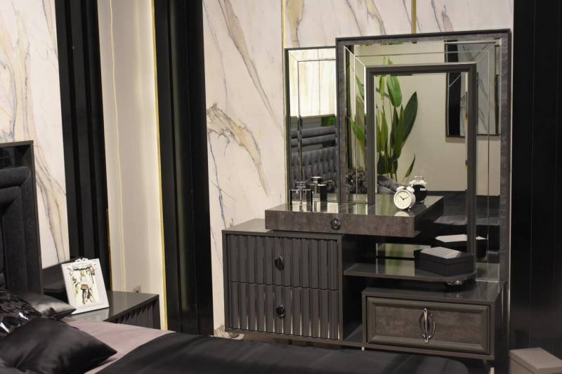JVmoebel Schminktisch Schwarz Schminktisch Luxus Holz Konsole Designer Schlafzimmer Möbel (1-St., Schminktisch), Made in Europa von JVmoebel