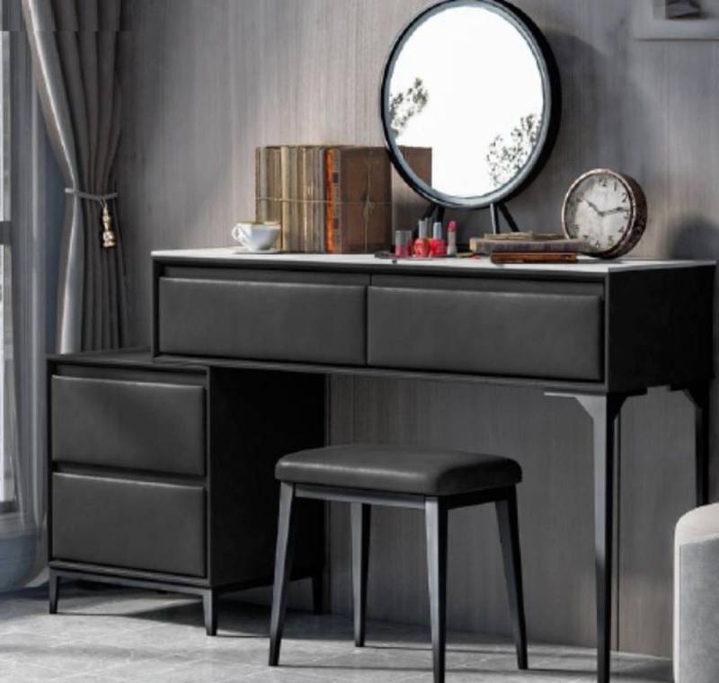 JVmoebel Schminktisch Schwarzer Schminktisch für das Schlafzimmer mit Schubladen (1-St., Schminktisch), Made in Europa von JVmoebel