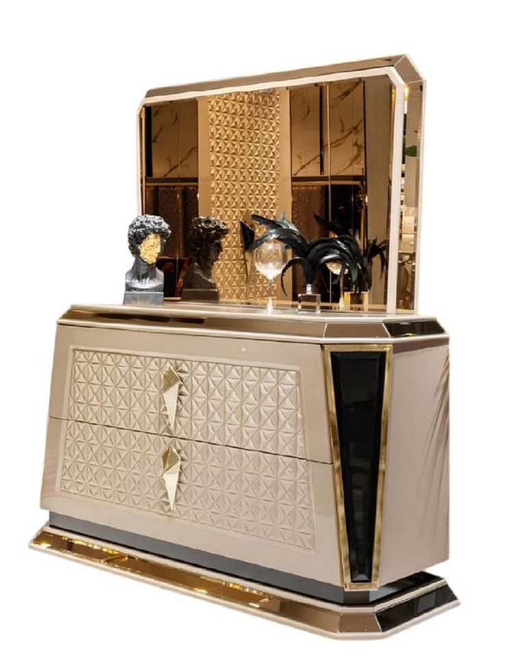 JVmoebel Schminktisch Sideboard Konsole Schrank Anrichte Buffet 2tlg Set Wohnzimmer (2-St., Schminktisch + Spiegel), Made in Europa von JVmoebel