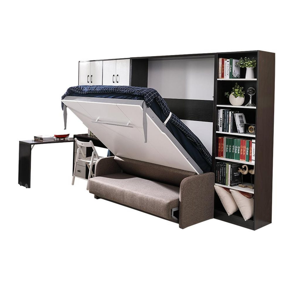 JVmoebel Schrankbett Schrank Bett mit Sofa Polster Wand Schränke Schlafbett (Schrankbett) Made in Europa von JVmoebel