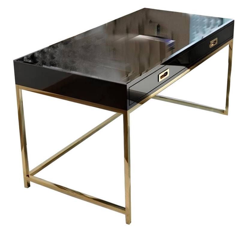 JVmoebel Schreibtisch Arbeits Schreib Büro Tisch Luxus Edelstahl Designer Möbel Glanz Tische, Made in Europa von JVmoebel