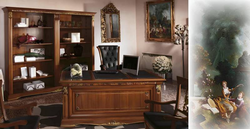 JVmoebel Büromöbel-Set Büroeinrichtung Arbeitszimmer Chef 2tlg. Set + Aktenschrank Tisch, Made in Europa von JVmoebel