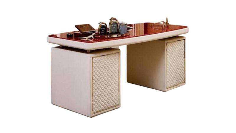 JVmoebel Schreibtisch Tisch Sekretär Schreib Büro Metall Hochglanz Tische Holz Möbel, Made in Europa von JVmoebel