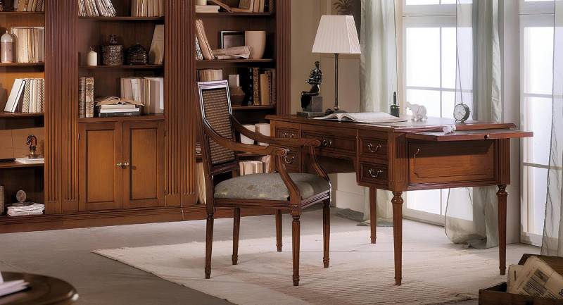 JVmoebel Schreibtisch Tisch Sekretär Schreibtische Italienische Möbel Stuhl Set Büro 2tlg, Made in Europa von JVmoebel