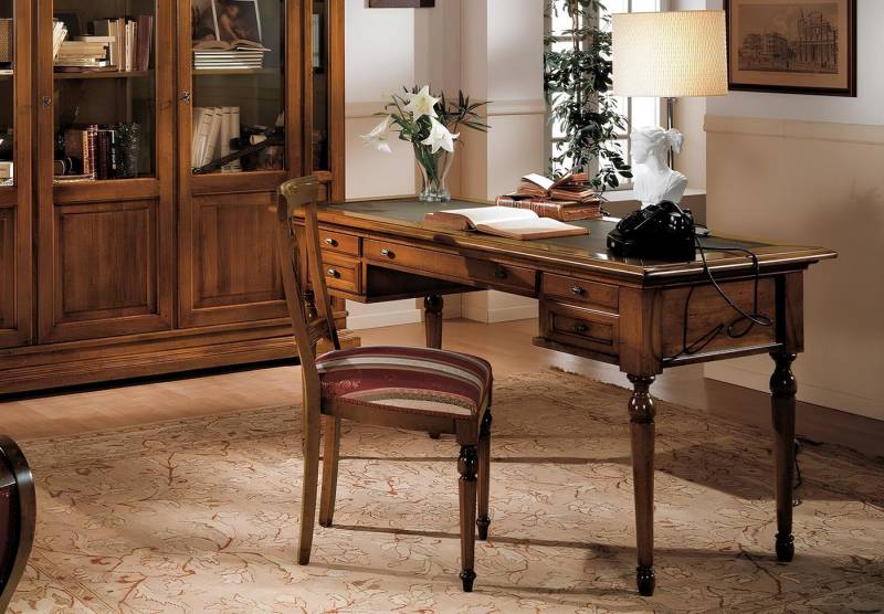 JVmoebel Schreibtisch Tisch Sekretär Schreibtische Italienische Möbel Büro Holz Tische Braun, Made in Europa von JVmoebel