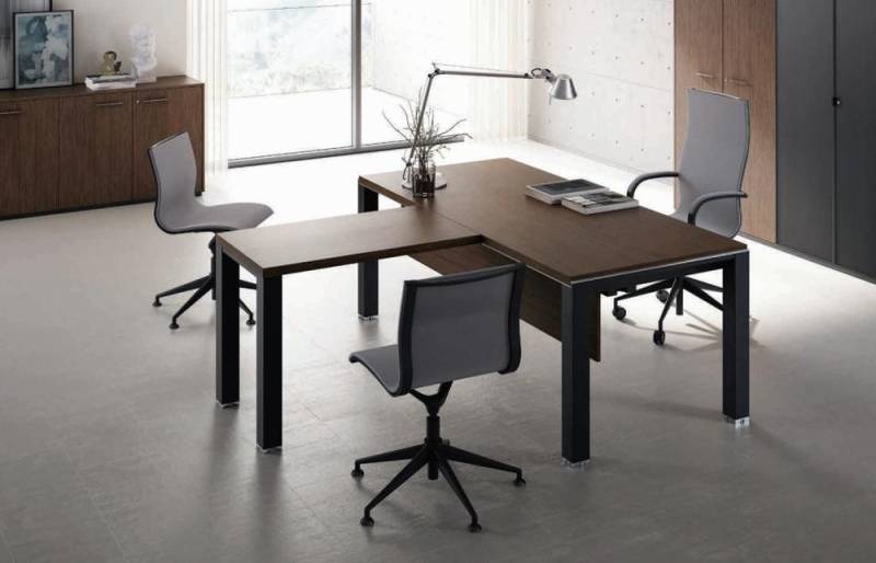 JVmoebel Schreibtisch Tisch mit Besprechungstisch Cheftisch Frezza Büro Einrichtung Möbel, Made in Europa von JVmoebel