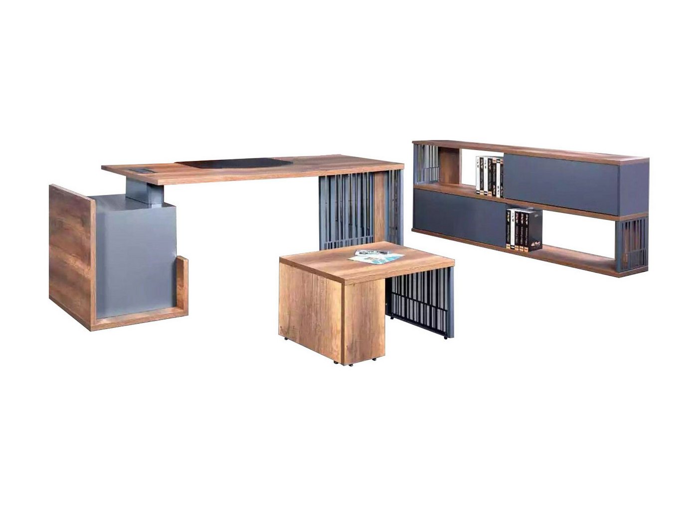 JVmoebel Schreibtisch Arbeitszimmer buro Schreibtisch Couchtisch Aktenschrank Modern (3-St., 1x Schreibtisch + 1x Couchtisch + 1x Aktenschrank), Made in Europa von JVmoebel