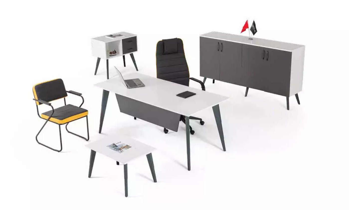 JVmoebel Schreibtisch Arbeitzimmer Büroset 4 tlg Büro Office Schreibtisch Designer Möbel Neu, Made In Europe von JVmoebel