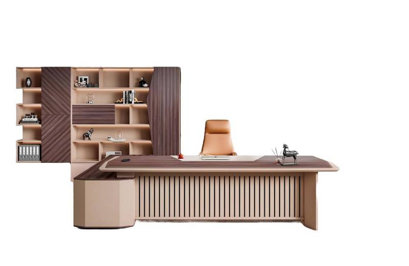 JVmoebel Schreibtisch Büro Tisch Bürotisch Arbeitstisch Schreibtisch Büromöbel Holz Beige (Bürotisch), Made in Europa von JVmoebel