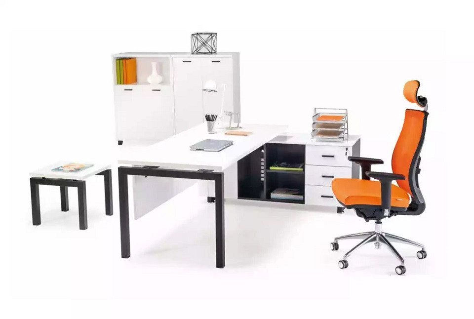 JVmoebel Büromöbel-Set Büromöbel Einrichtung Schreibtisch Aktenschrank Couchtisch Set Büro, (4-tlg., Eckschreibtisch/Couchtisch/2x Aktenschrank), Made in Europa von JVmoebel