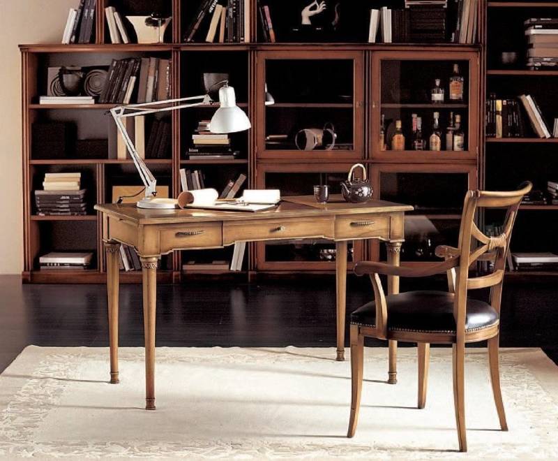 JVmoebel Schreibtisch Büromöbel Sekretär Büro Tisch Schreibtisch Italienische Möbel Echtholz (Schreibtisch), Made in Europa von JVmoebel