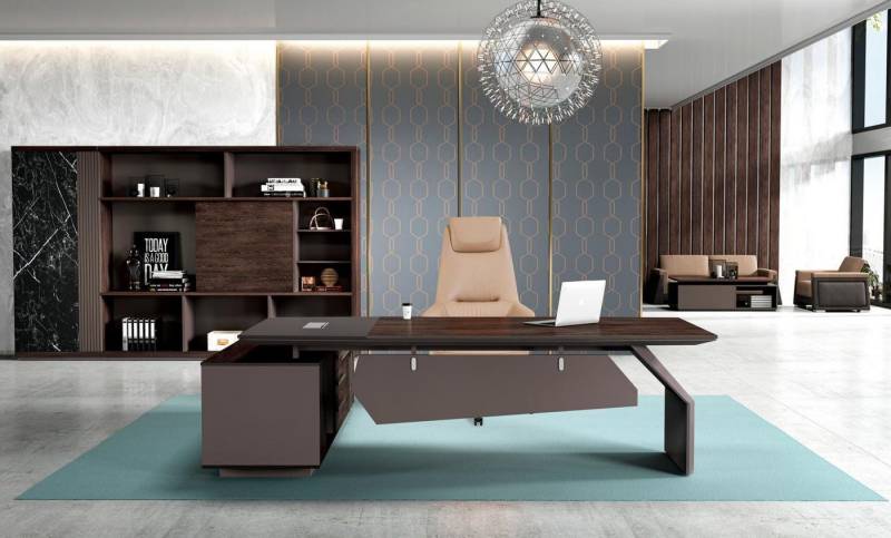 JVmoebel Eckschreibtisch Büromöbel Tisch Bürotisch Arbeitstisch Schreibtisch Büro Holz Braun (Bürotisch), Made in Europa von JVmoebel