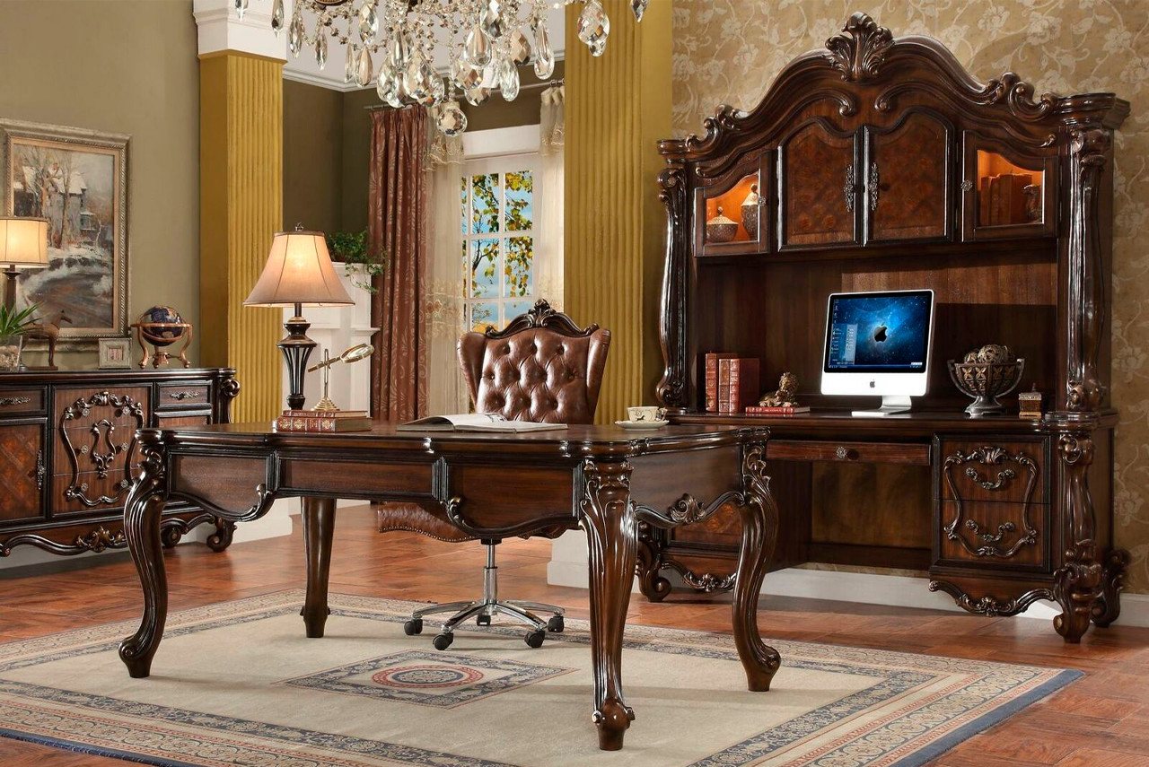 JVmoebel Schreibtisch Büroset Chefsessel Komplett Office Barock Rokoko 2tlg. Set Garnitur, Made in Europa von JVmoebel