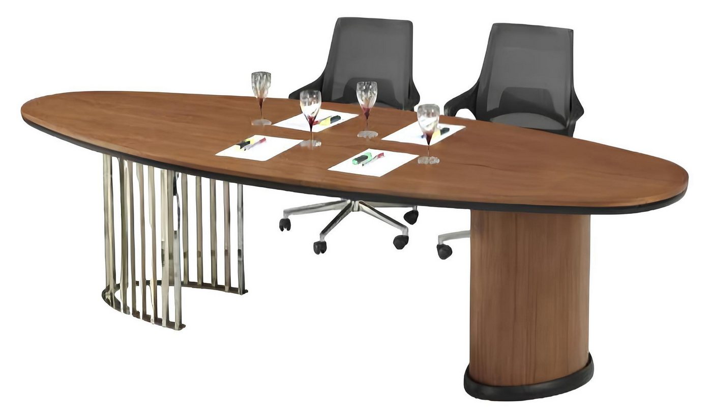 JVmoebel Schreibtisch Designer Oval Schreibtisch Bürotisch Arbeitstisch Metall Bein (1-St., Schreibtisch), Made in Europa von JVmoebel