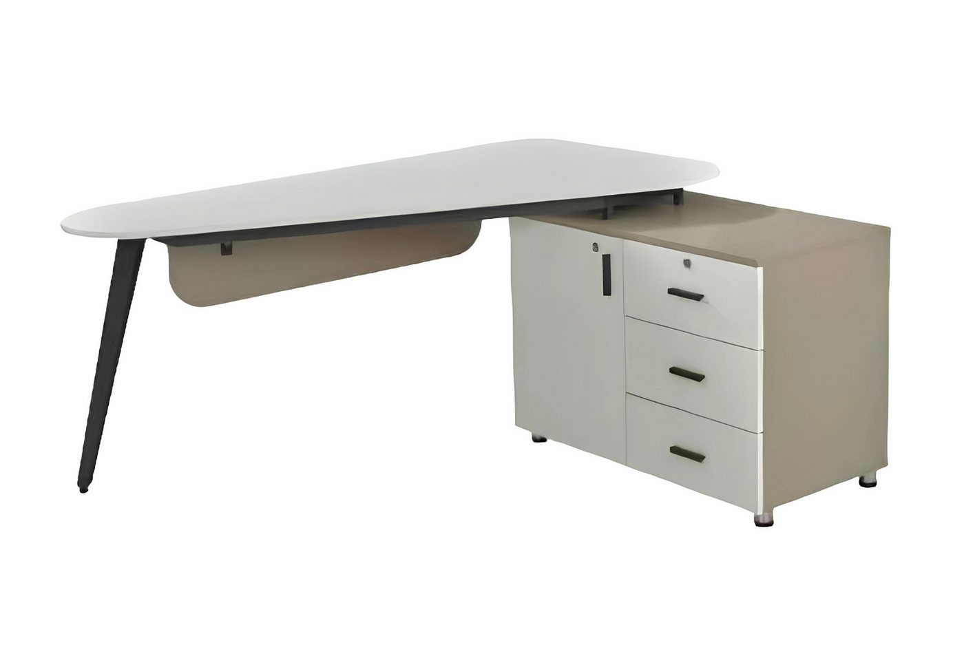 JVmoebel Eckschreibtisch Designer Schreibtisch Dreieckig Weiß Arbeitstisch Bürotisch (1-St., Schreibtisch), Made in Europa von JVmoebel