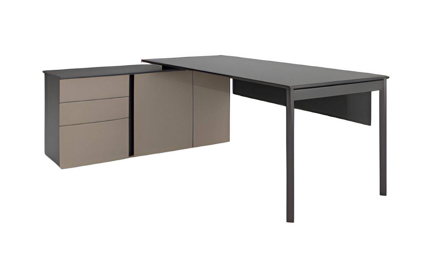 JVmoebel Eckschreibtisch Büroschreibtisch Arbeitsfläche Sekretär Holz Schwarz Modern (1-St., Schreibtisch), Made in Europa von JVmoebel
