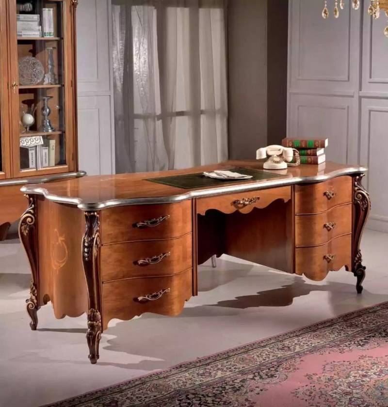 JVmoebel Schreibtisch Eleganter Brauner Schreibtisch aus Italienischen Holz für Büro (1-St., Schreibtisch), Made in Italy von JVmoebel