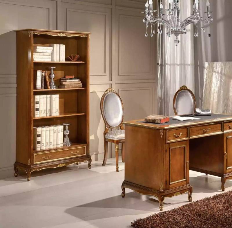 JVmoebel Büromöbel-Set Elegantes Braunes Schreibtisch Bücherregal Büromöbel Sets, (1-tlg., Nur Schreibtisch + Bücherregal), Made in Europa von JVmoebel