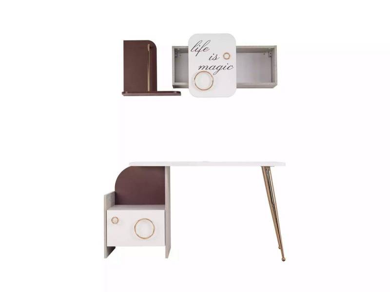 JVmoebel Kinderschreibtisch Garnitur Schreibtisch Set Holz Tisch Bücherregal Weiß Kinderzimmer (2-St., Schreibtisch + Bücherregal), Made in Europa von JVmoebel